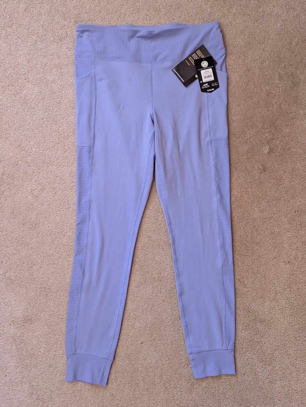 NWT Avia Performance Leggings L Lilac Mist Purple Jogger Pockets